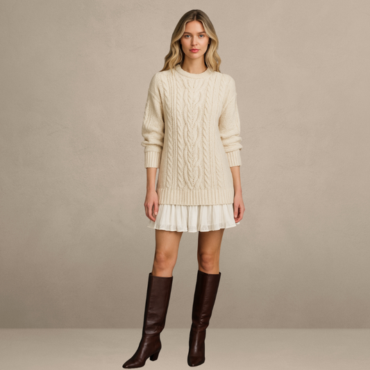 CableCharm™ - The Sweater Dress That Flatteringly Hugs Your Curves
